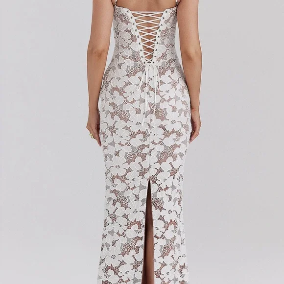 House of cb pearl ivory lace dress nwt s